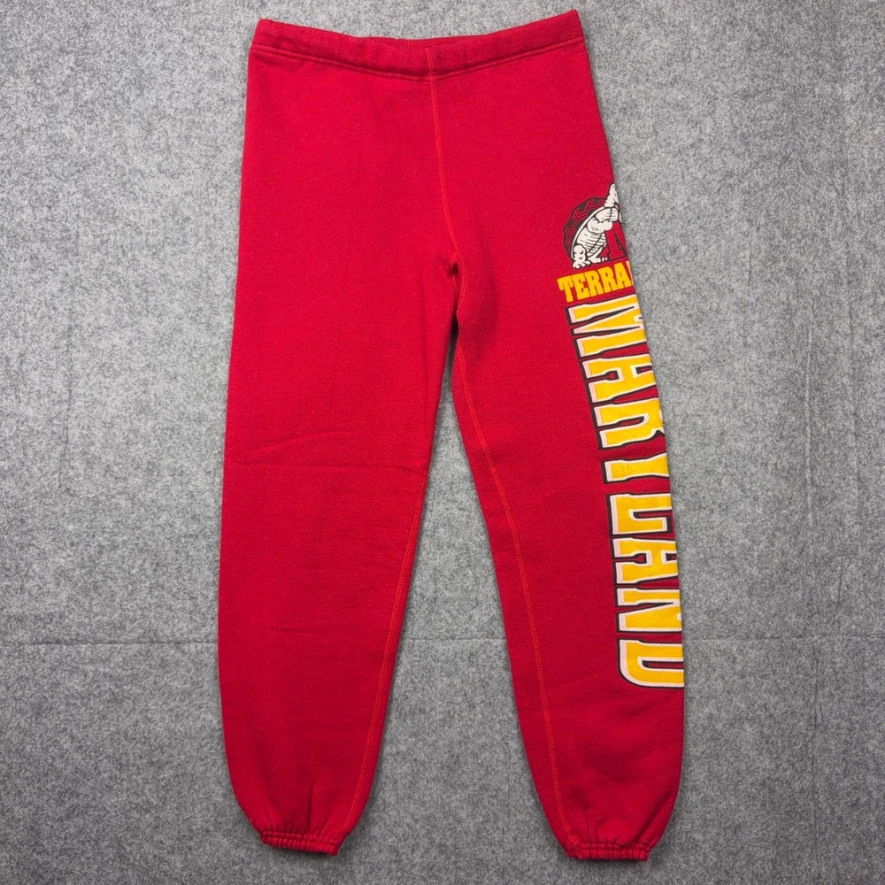 VTG Maryland Terrapins Sweatpants‎ Mens Medium Red Discus Athletic NCAA 90s USA
